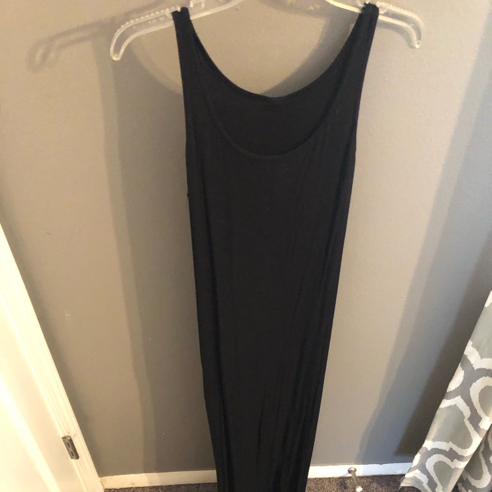 Simple black maxi dress